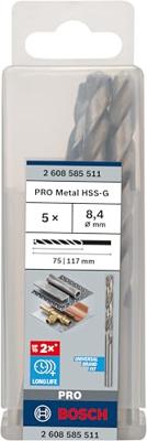 Bosch Accessoires Metaalboren HSS-G, Standard 8,4 x 75 x 117 mm 5st - 2608585511