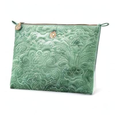 Pip Studio Pip Cosmetic Flat Pouch Large Velvet Quilted Green 30x22x1cm