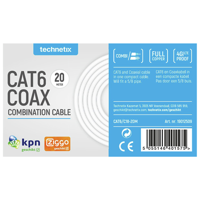 Technetix TN-CAT6C18-20M Cat6 Utp / Coax-18 Gecombineerde Installatiekabel Wit Eca 20 M - thumbnail