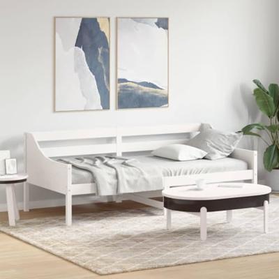 Slaapbank zonder matras 90x200 cm massief grenenhout wit Slaapbank zonder matras 90x200 cm massief grenenhout wit