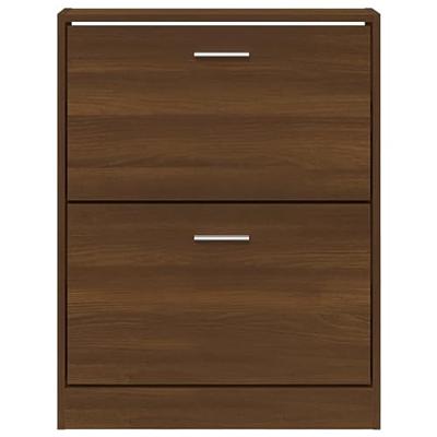 Schoenenkast 59x17x81 cm bewerkt hout bruin eikenkleur Schoenenkast 59x17x81 cm bewerkt hout bruin eikenkleur