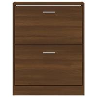 Schoenenkast 59x17x81 cm bewerkt hout bruin eikenkleur - thumbnail