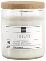 HEMA Geurkaars in glas Ø6.5 linen (wit) - thumbnail
