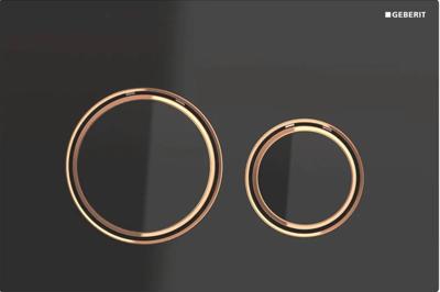 Bedieningsplaat Geberit Sigma 50 Round voor 2-toets Spoeling Rosé Goud / Zwart
