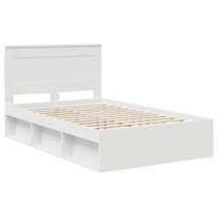 Bedframe met hoofdeinde Wit 120 x 190 cm Massief grenenhout - thumbnail