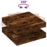 Salontafel 360 graden draaibaar 70x70x34,5 cm gerookt eiken - thumbnail