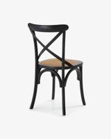 Kave Home Eetkamerstoel 'Alsie' met rotan zitting, kleur Zwart - thumbnail