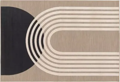 Garden Impressions buitenkleed art deco circle 200x290cm taupe