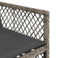 9-delige Tuinset met kussens poly rattan grijs - thumbnail