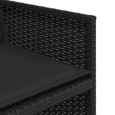 13-delige Tuinset met kussens poly rattan zwart