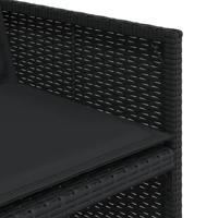 13-delige Tuinset met kussens poly rattan zwart - thumbnail