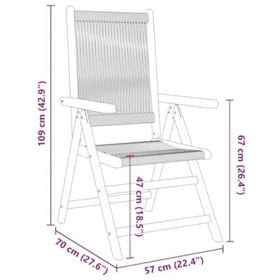 Tuinstoelen 8 st verstelbaar massief acaciahout beige