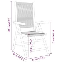 Tuinstoelen 8 st verstelbaar massief acaciahout beige - thumbnail