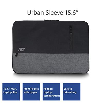 ACT Urban laptop sleeve 15,6 inch , zwart/grijs