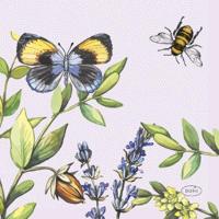 Duni Servetten Cherry Butterflies 24x24cm 3-laagstissue FSC pak a 20 servetten - thumbnail