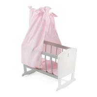 Houten Poppenwieg - Grey Stars - thumbnail