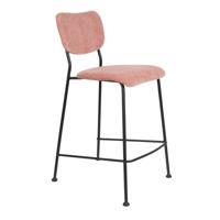 Zuiver Benson barkruk H65 gestoffeerd pink - thumbnail