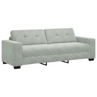 Bankstel met kussen 3 pcs Grijs 221 x 78 x 80 cm Velvet - thumbnail