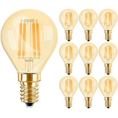 Voordeelpak 10x LED Filament Lamp E14 Kogel Amber 4W - Zeer Warm Wit 2200K