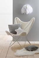 J-Line wanddecoratie Zwaan - pluche - wit|zilver - thumbnail