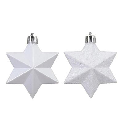 Ster kunststof L9b9h12 cm winterwit 12 st Shatterproof Decoris - Decoris Ster kunststof L9b9h12 cm winterwit 12 st Shatterproof Decoris - Decoris