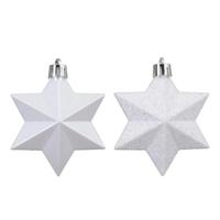 Ster kunststof L9b9h12 cm winterwit 12 st Shatterproof Decoris - Decoris - thumbnail