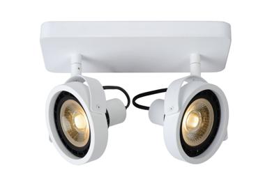 Lucide TALA LED - Plafondspot - LED Dim to warm - GU10 (ES111) - 2x12W 2200K/3000K - Wit Lucide TALA LED - Plafondspot - LED Dim to warm - GU10 (ES111) - 2x12W 2200K/3000K - Wit