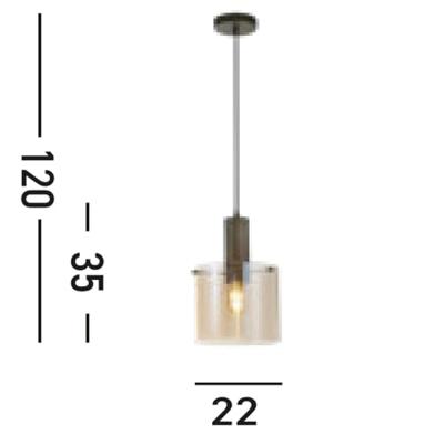 Searchlight Bruine hanglampSweden 1-lichts - 88910-1MO