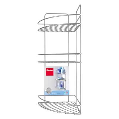 Metaltex Reflex Badkamerrek 3 Etages 23x23x53 cm Zilver