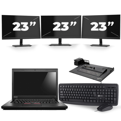 Lenovo ThinkPad L460 - Intel Core i5-6e Generatie - 14 inch - 8GB RAM - 256GB SSD - Windows 11 + 3x 23 inch Monitor