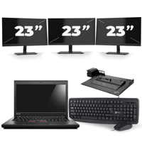 Lenovo ThinkPad L460 - Intel Core i5-6e Generatie - 14 inch - 8GB RAM - 256GB SSD - Windows 11 + 3x 23 inch Monitor - thumbnail