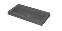 INK Dock wastafel - 80x40x6cm - 1 wasbak - 0 kraangaten - Quartz grijs 3415110 - thumbnail
