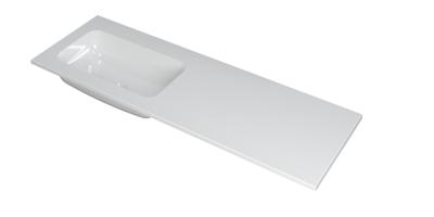 INK Wastafel Faktor polystone links zonder kraangat 140 cm x 45 cm x 1,5 cm Glans wit 3407034