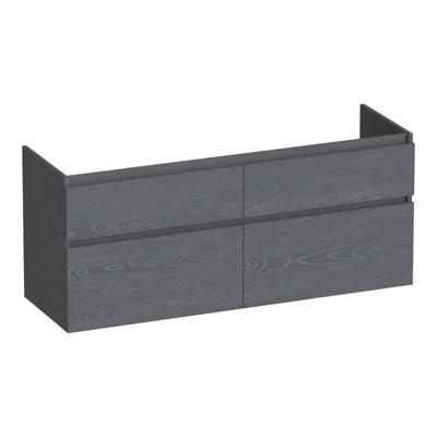 Brauer Delight - Onderkast - 120 cm - met 4 Softclose Lades Greeploos en 2 Sifon Uitsparingen - Timber Grey