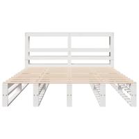 Bedframe zonder matras massief grenenhout wit 150x200 cm - thumbnail