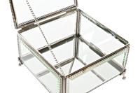 Juwelenkistje DKD Home Decor Kristal Metaal 16 x 16 x 10 cm Zilverkleurig Transparant - thumbnail
