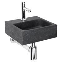 Differnz Square fonteinset natuursteen kraan recht chroom 27.5 x 27 x 9 cm - thumbnail