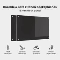 VidaXL Keuken achterwand 2 pcs zwart 80 x 50 cm gehard glas - thumbnail