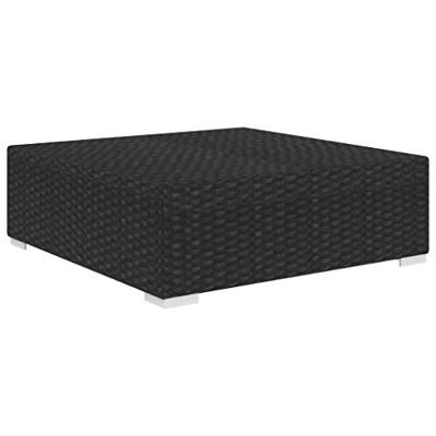 Voetensteun met kussen sectioneel Poly Rattan zwart - thumbnail