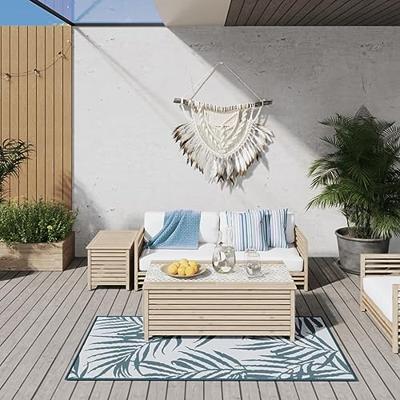 VidaXL Buitenkleed omkeerbaar 80x150 cm aqua en wit