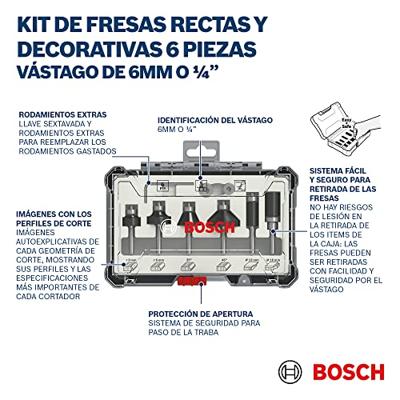 Bosch Accessoires Frezenset Afronden, Profileren | 1/4" | 6-delig - 2607017470