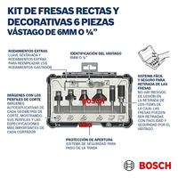 Bosch Accessoires Frezenset Afronden, Profileren | 1/4" | 6-delig - 2607017470 - thumbnail