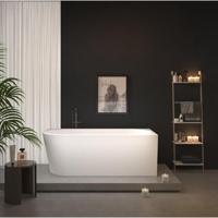 ZEZA Grand half vrijstaand hoekbad - rechts - 180x80x58cm - met afvoer - acryl - glans wit 6103-1 R - thumbnail