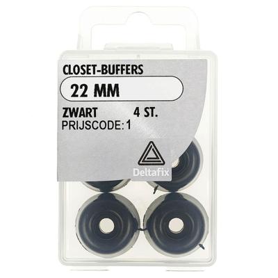 Closet-buffers 22mm zwart 4st Deltafix - Deltafix
