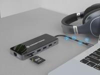 Conceptronic DONN15G notebook dock & poortreplicator Bedraad USB 3.2 Gen 1 (3.1 Gen 1) Type-C Grijs - thumbnail