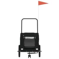 Hondenfietstrailer oxford stof en ijzer zwart - thumbnail