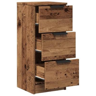 Dressoir 30x30x70 cm bewerkt hout oud houtkleurig Dressoir 30x30x70 cm bewerkt hout oud houtkleurig