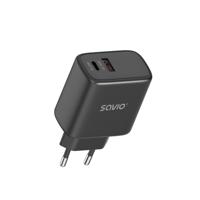 SAVIO LA-06/B USB Quick Charge Power Delivery 3.0 30W Interne lader - thumbnail