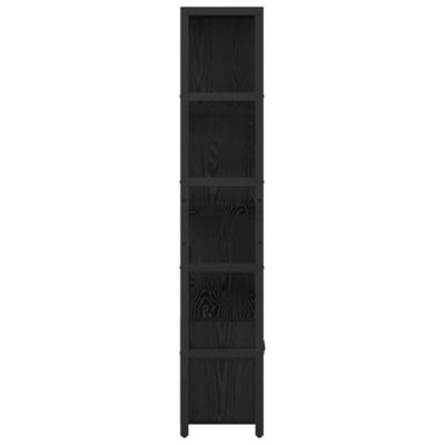Boekenkast Zwart eiken 80 x 30 x 155,5 cm Bewerkt hout - thumbnail