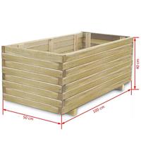 Plantenbak verhoogd rechthoekig 100x50x40 cm hout - thumbnail